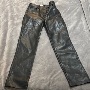 Wilfred Aritzia Melina Pants Black High Waisted Straight Leg